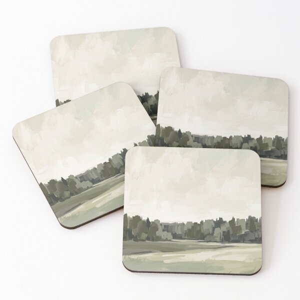 Item preview, Forest Edge – Minimalist Sage & Olive Landscape Painting designed and sold by Zaramodo.