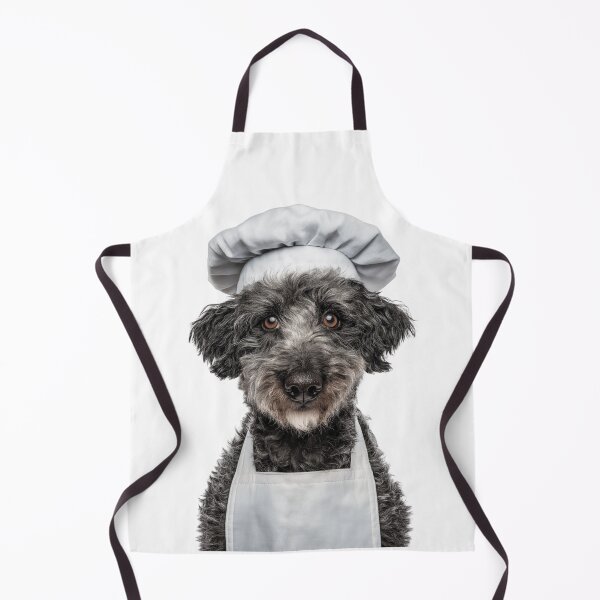 Item preview, Pumi Chef Dog Funny Cooking Apron Hat Cute Pet Portrait designed and sold by LazyOwlStore.