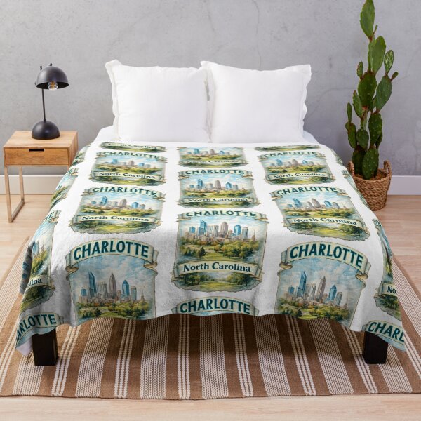 Item preview, Charlotte North Carolina Skyline - Watercolor Cityscape Travel Art designed and sold by tyahj-cardwell.