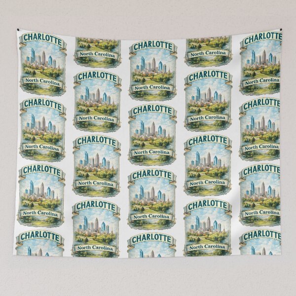 Item preview, Charlotte North Carolina Skyline - Watercolor Cityscape Travel Art designed and sold by tyahj-cardwell.