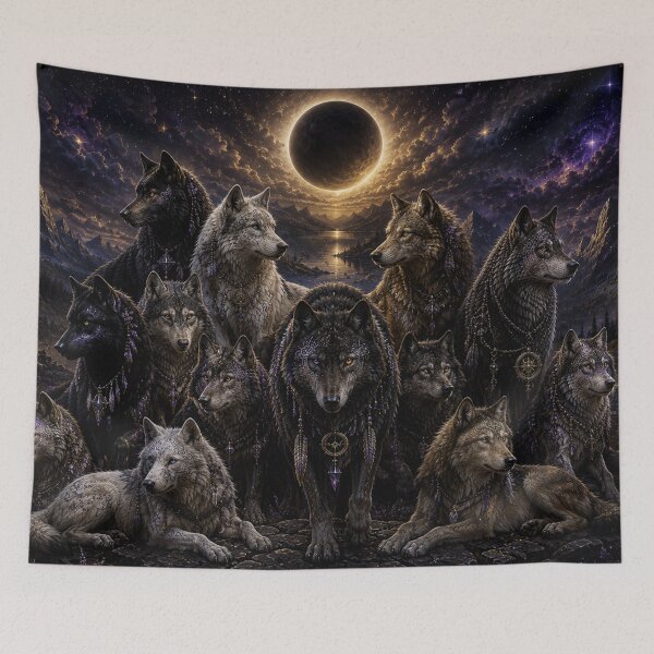 Item preview, The Lone Wolf Collection - Eclipse Gathering II | Celestial Wolf Fantasy Art designed and sold by FlameK-Atelier.