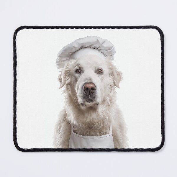 Item preview, Kuvasz Chef Dog Funny Cooking Apron Hat Cute Pet Portrait designed and sold by LazyOwlStore.