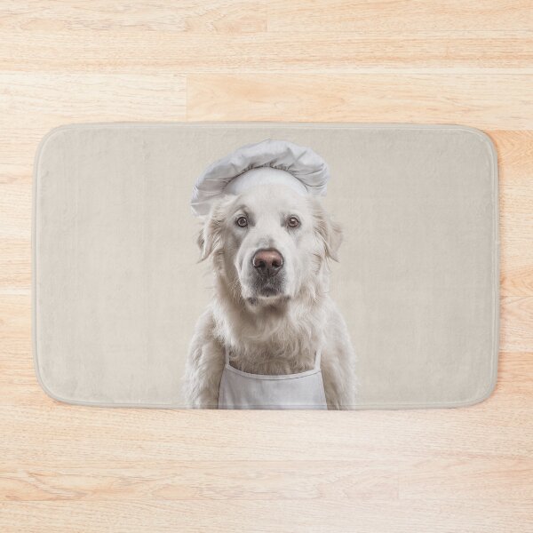 Item preview, Kuvasz Chef Dog Funny Cooking Apron Hat Cute Pet Portrait designed and sold by LazyOwlStore.