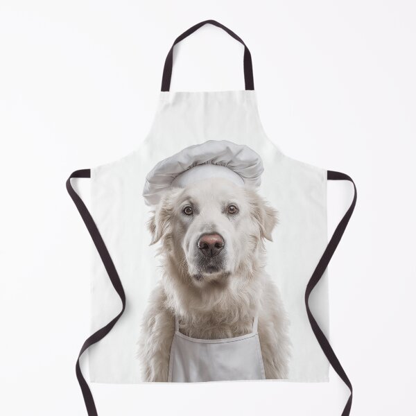 Item preview, Kuvasz Chef Dog Funny Cooking Apron Hat Cute Pet Portrait designed and sold by LazyOwlStore.