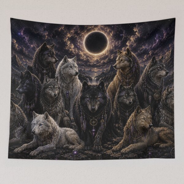Item preview, The Lone Wolf Collection - Eclipse Gathering I | Celestial Wolf Fantasy Art designed and sold by FlameK-Atelier.