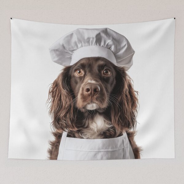 Item preview, Sussex Spaniel Chef Dog Funny Cooking Apron Hat Cute Pet Portrait designed and sold by LazyOwlStore.