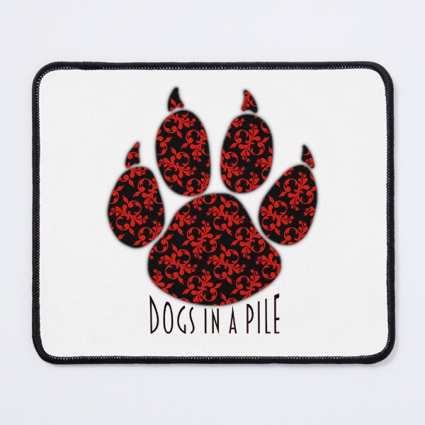 Item preview, Red Floral Pattern Paw Print designed and sold by MarcoGrazie.