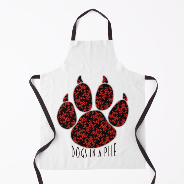 Item preview, Red Floral Pattern Paw Print designed and sold by MarcoGrazie.