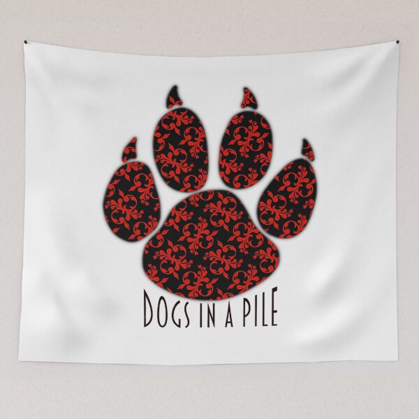 Item preview, Red Floral Pattern Paw Print designed and sold by MarcoGrazie.