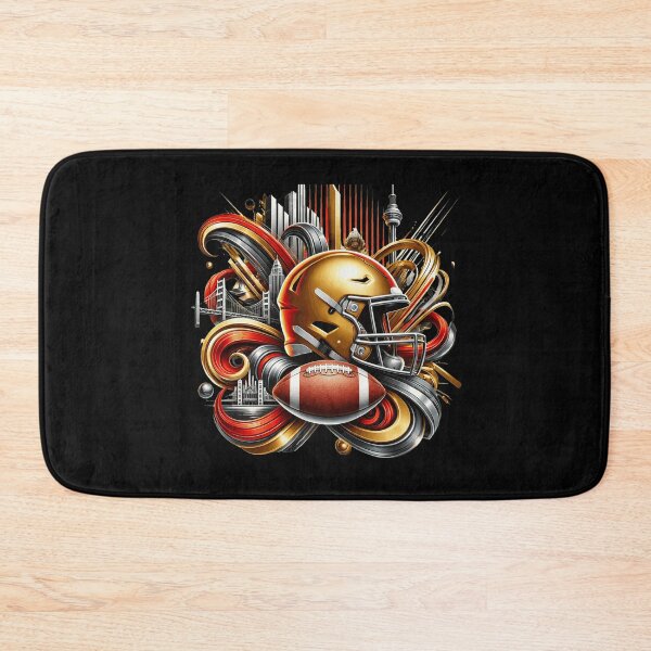 Item preview, Golden Football Helmet Cityscape Swirl Graphic Art designed and sold by RoyParks37914.