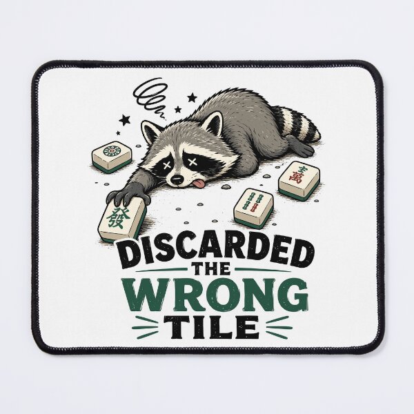 Item preview, Discarded The Wrong Tile Funny Mahjong Raccoon Humor designed and sold by DuDuChben.