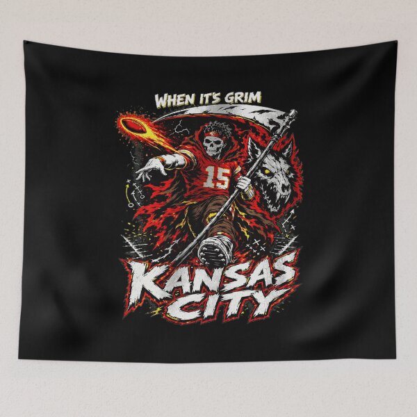 Item preview, Kansas City Grim Reaper 15 Football Flame Graphic Tee designed and sold by MarkCampb78292.