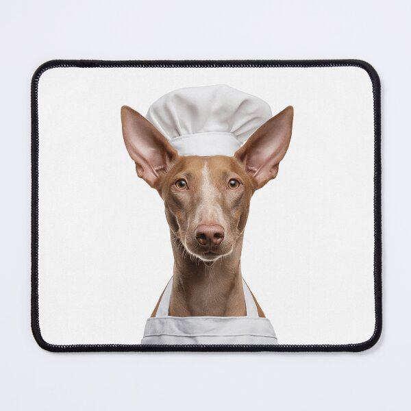 Item preview, Pharaoh Hound Chef Dog Funny Cooking Apron Hat Cute Pet Portrait designed and sold by LazyOwlStore.