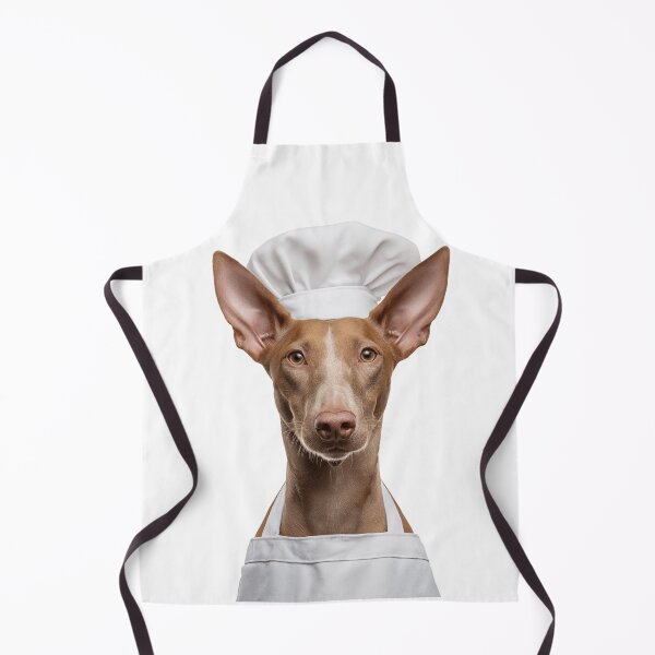 Item preview, Pharaoh Hound Chef Dog Funny Cooking Apron Hat Cute Pet Portrait designed and sold by LazyOwlStore.