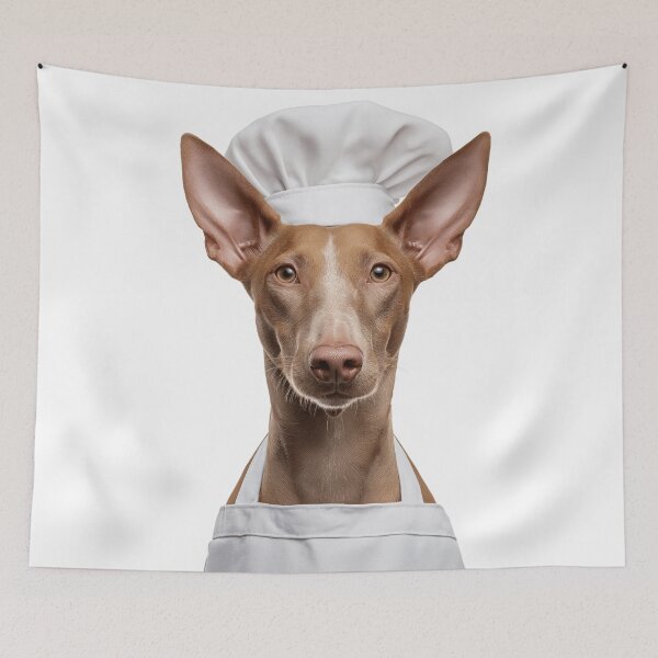 Item preview, Pharaoh Hound Chef Dog Funny Cooking Apron Hat Cute Pet Portrait designed and sold by LazyOwlStore.