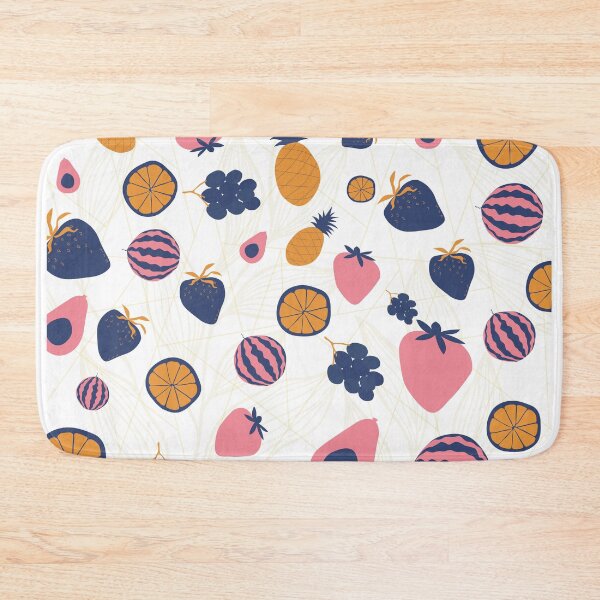 Item preview, Boho Navy & Pink Tropical Fruits Doodle designed and sold by Auraphonix.