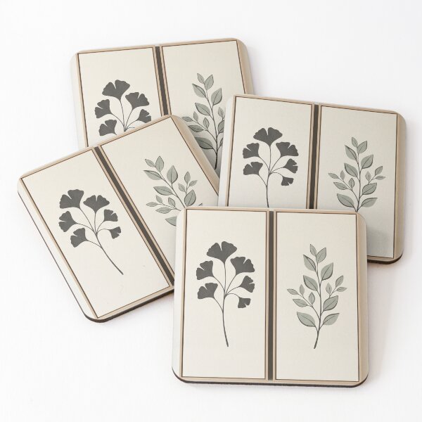 Item preview, Botanical Diptych – Minimalist Twin Leaf Canvas Art designed and sold by Zaramodo.