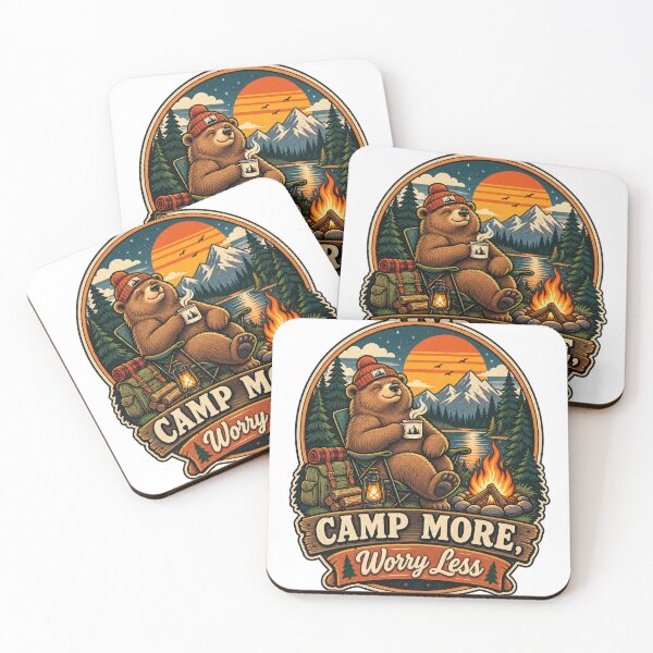 Item preview, Camp More Worry Less Bear designed and sold by Trendy-Artistry.