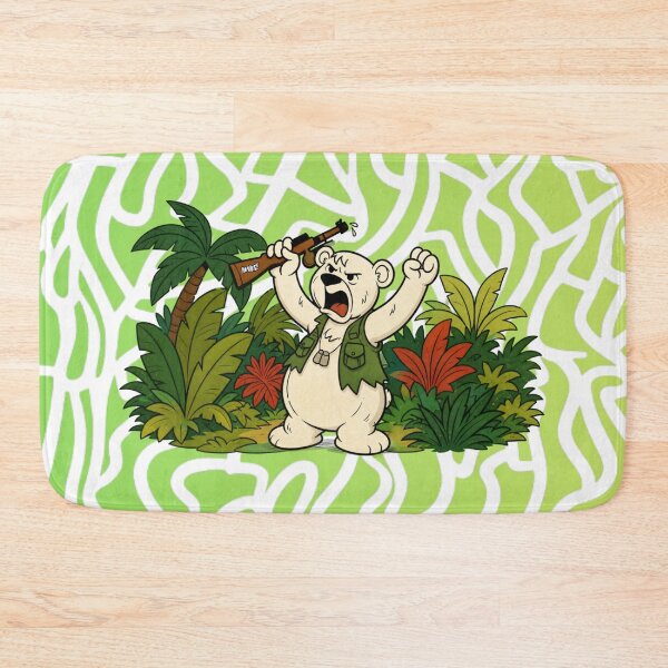 Item preview, Neeno Can Do It! Hunter Bear in Jungle Cartoon designed and sold by YOFANTZ!.