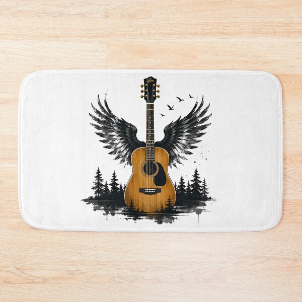 Item preview, Acoustic Guitar with Angel Wings Wings Music Graphic designed and sold by ucpstudio.