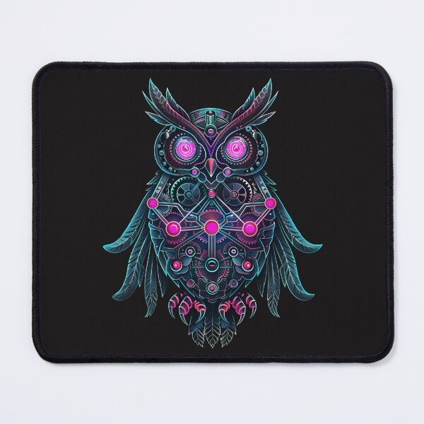 Item preview, gear owl time keeper designed and sold by RetroWaveArtCo.