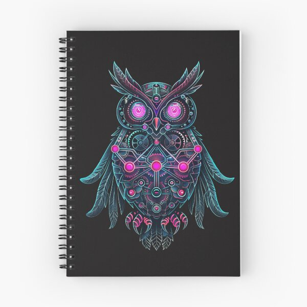 Item preview, gear owl  time keeper designed and sold by RetroWaveArtCo.