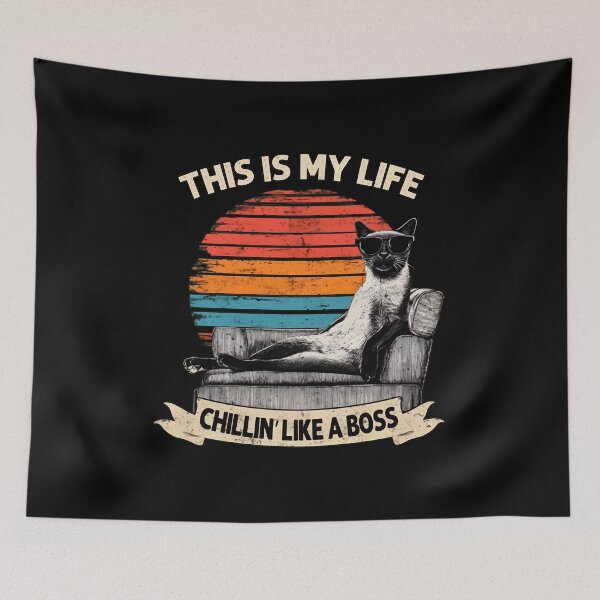 Item preview, Retro Cat Chillin Like A Boss Sunglasses Couch Sunset designed and sold by OlyvieArt.