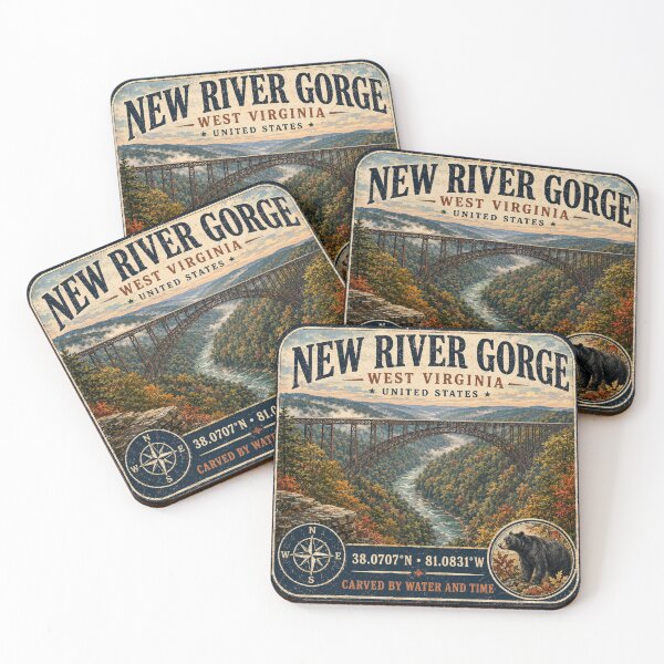 Item preview, New River Gorge West Virginia Vintage Adventure designed and sold by naturalsurvival.