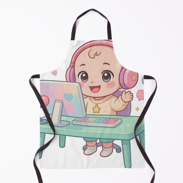 Item preview, Cute Chibi Baby Gamer Streamer Sticker designed and sold by ChibiPCStudio.