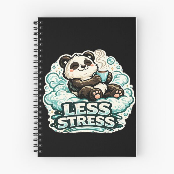 Item preview, Less Stress – Relaxing Panda Coffee Design designed and sold by ArtisticHeart21.