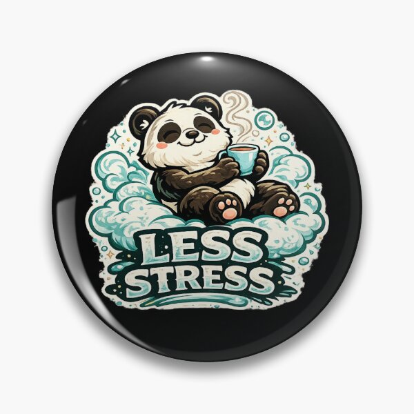 Item preview, Less Stress – Relaxing Panda Coffee Design designed and sold by ArtisticHeart21.