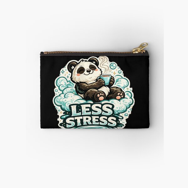 Item preview, Less Stress – Relaxing Panda Coffee Design designed and sold by ArtisticHeart21.