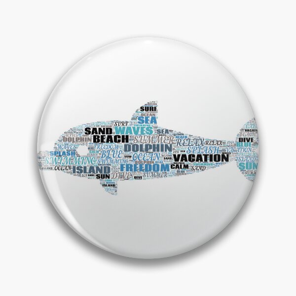 Item preview, Blue Dolphin Typography Word Cloud Ocean Art designed and sold by Aelmajaoui.
