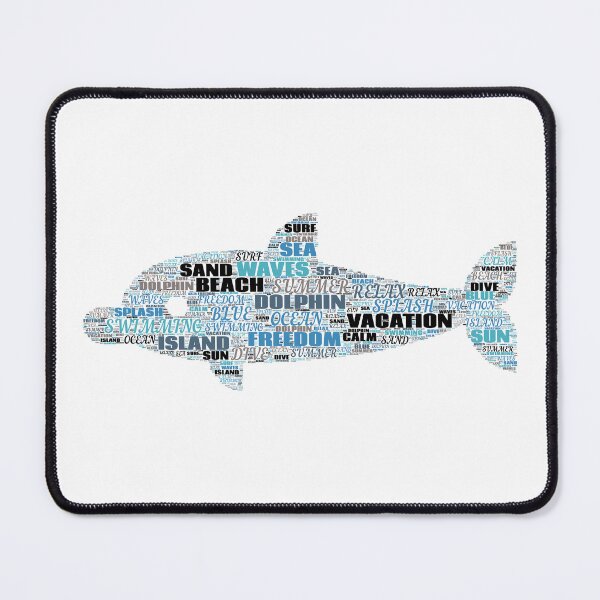 Item preview, Blue Dolphin Typography Word Cloud Ocean Art designed and sold by Aelmajaoui.
