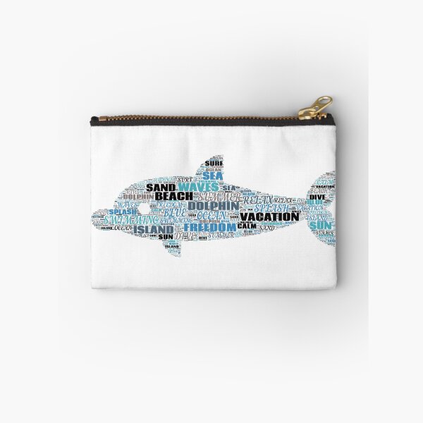 Item preview, Blue Dolphin Typography Word Cloud Ocean Art designed and sold by Aelmajaoui.