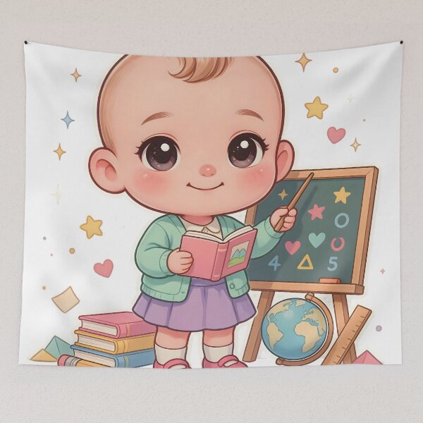 Item preview, Cute Chibi Baby Teacher Classroom Sticker designed and sold by ChibiPCStudio.