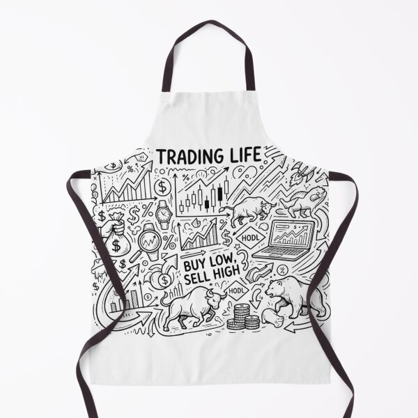 Item preview, Trading Life Doodle T-Shirt | Buy Low Sell High Stock Market & Crypto Graphic Tee designed and sold by BS Creations.