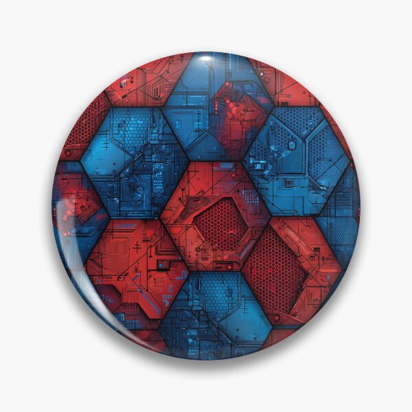 Item preview, Red Blue Nanotech Armor Hex Pattern designed and sold by ChinzorigBAY.