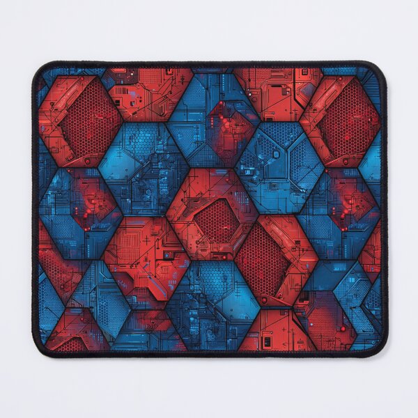 Item preview, Red Blue Nanotech Armor Hex Pattern designed and sold by ChinzorigBAY.