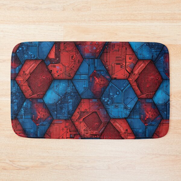 Item preview, Red Blue Nanotech Armor Hex Pattern designed and sold by ChinzorigBAY.