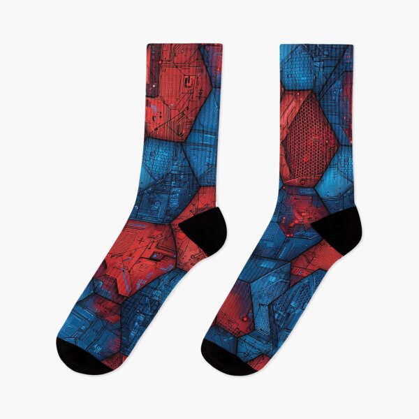 Item preview, Red Blue Nanotech Armor Hex Pattern designed and sold by ChinzorigBAY.