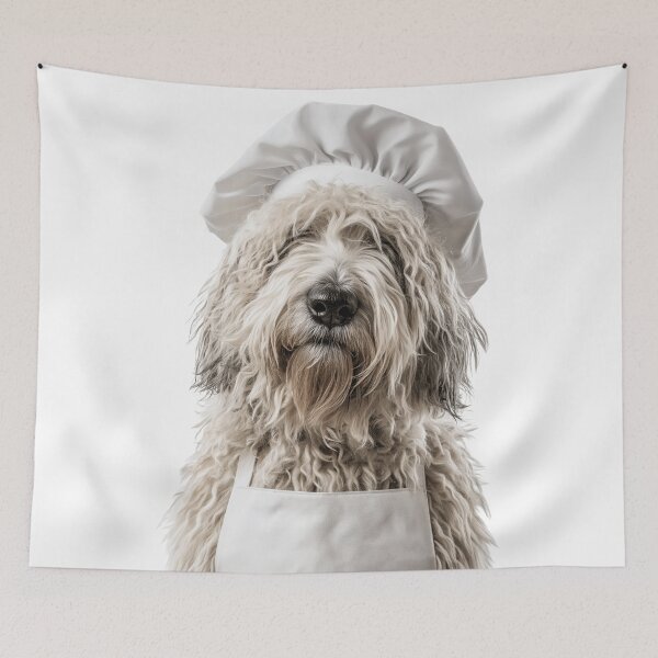 Item preview, Komondor Chef Dog Funny Cooking Apron Hat Cute Pet Portrait designed and sold by LazyOwlStore.