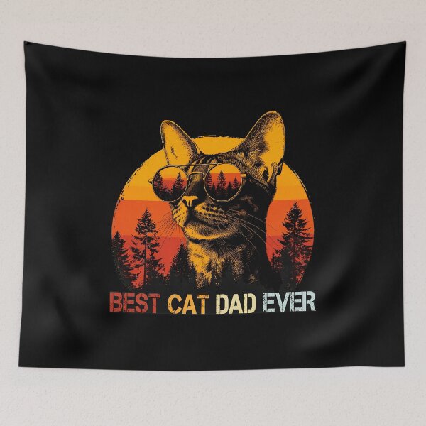 Item preview, Best Cat Dad Ever Retro Sunset Cat Design designed and sold by OlyvieArt.