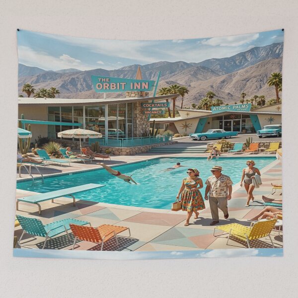 Item preview, Palm Springs Atomic Age Resort Scene designed and sold by Solomon-Ent-144.
