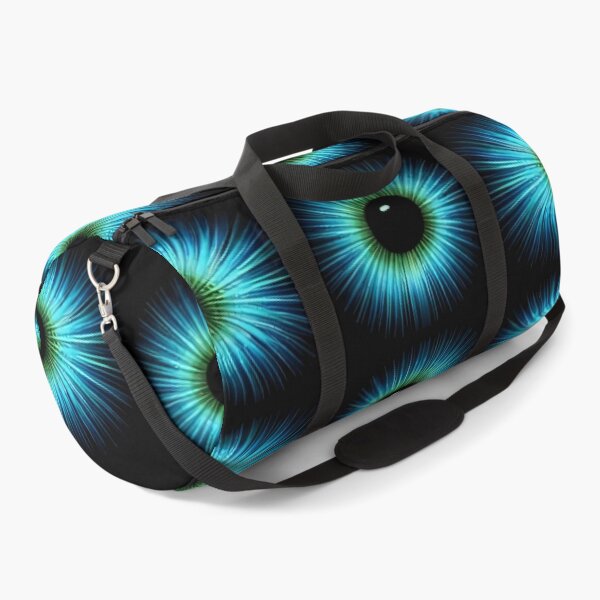 Item preview, Glowing Blue Green Eye Pattern – Surreal Neon Abstract Art Print designed and sold by Kaleidoscope Print.