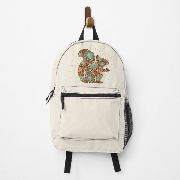 Item preview, Folk Art Floral Squirrel - Retro Autumn Illustration designed and sold by Home Cyn Home.