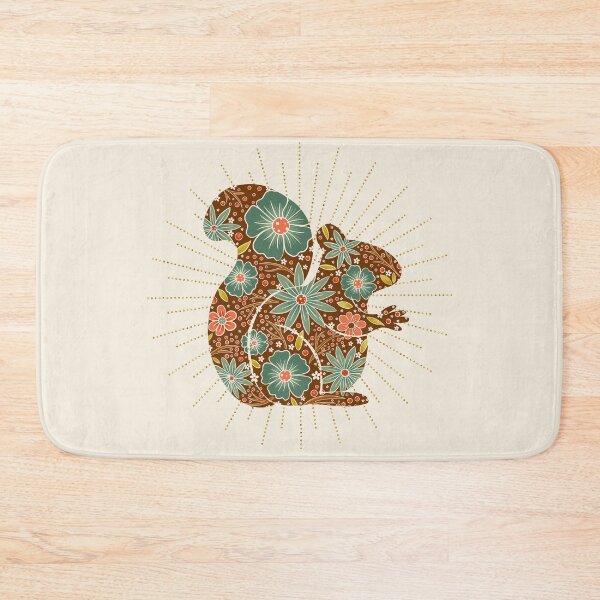 Item preview, Folk Art Floral Squirrel - Retro Autumn Illustration designed and sold by Home Cyn Home.
