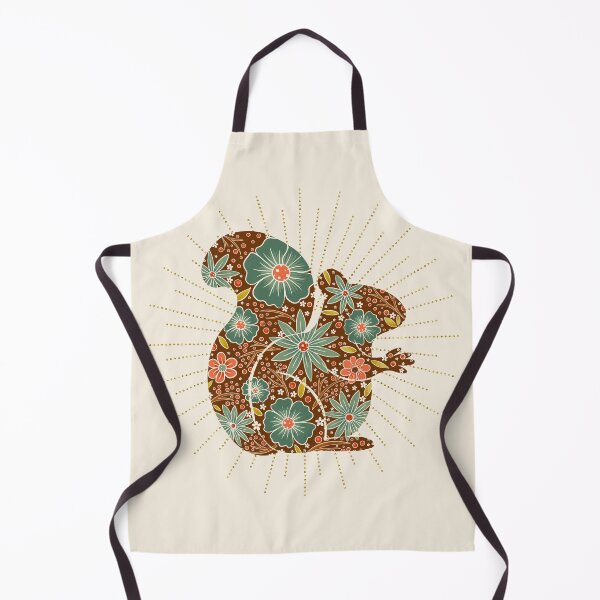 Item preview, Folk Art Floral Squirrel - Retro Autumn Illustration designed and sold by Home Cyn Home.