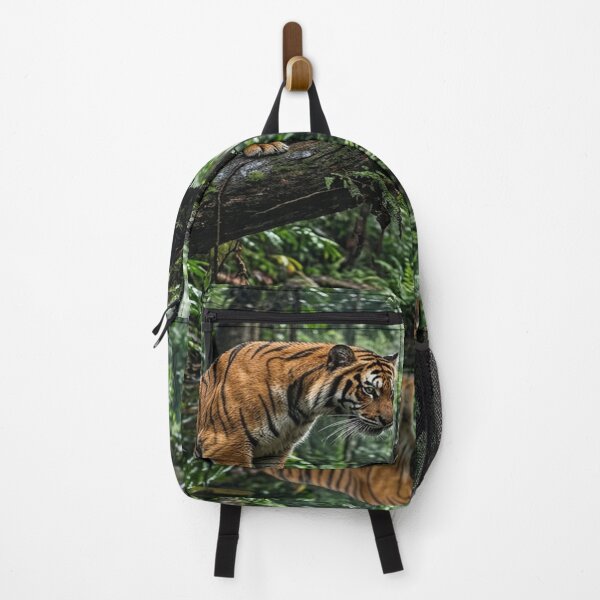 Item preview, A tiger peering into a pond in the rainforest designed and sold by Solomon-Ent-144.