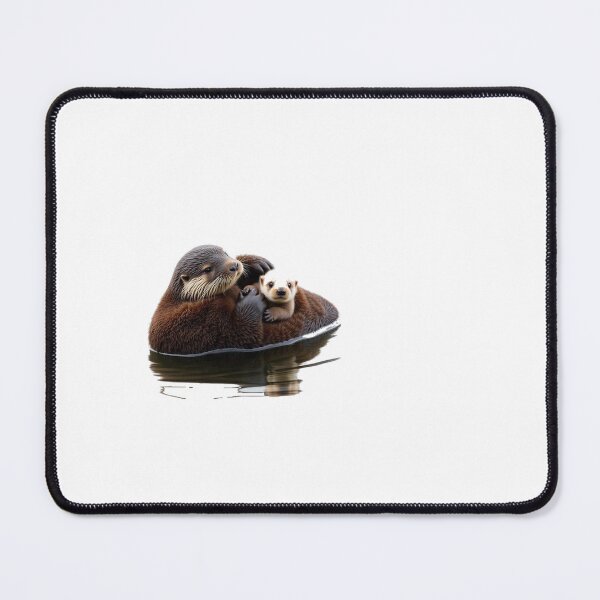 Item preview, Sea Otter Mother and Pup Wildlife Art designed and sold by Helt-enkelt.